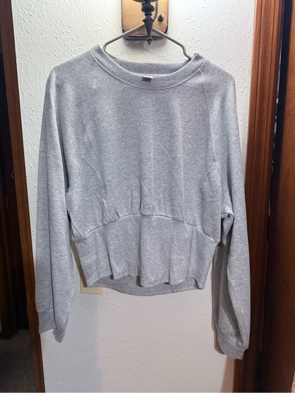 Women’s Gray Pullover corset style Sweatshirt - Casual Crewneck